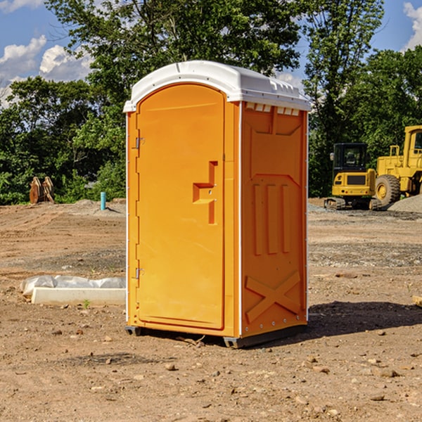 how often are the portable restrooms cleaned and serviced during a rental period in Fish Lake Indiana